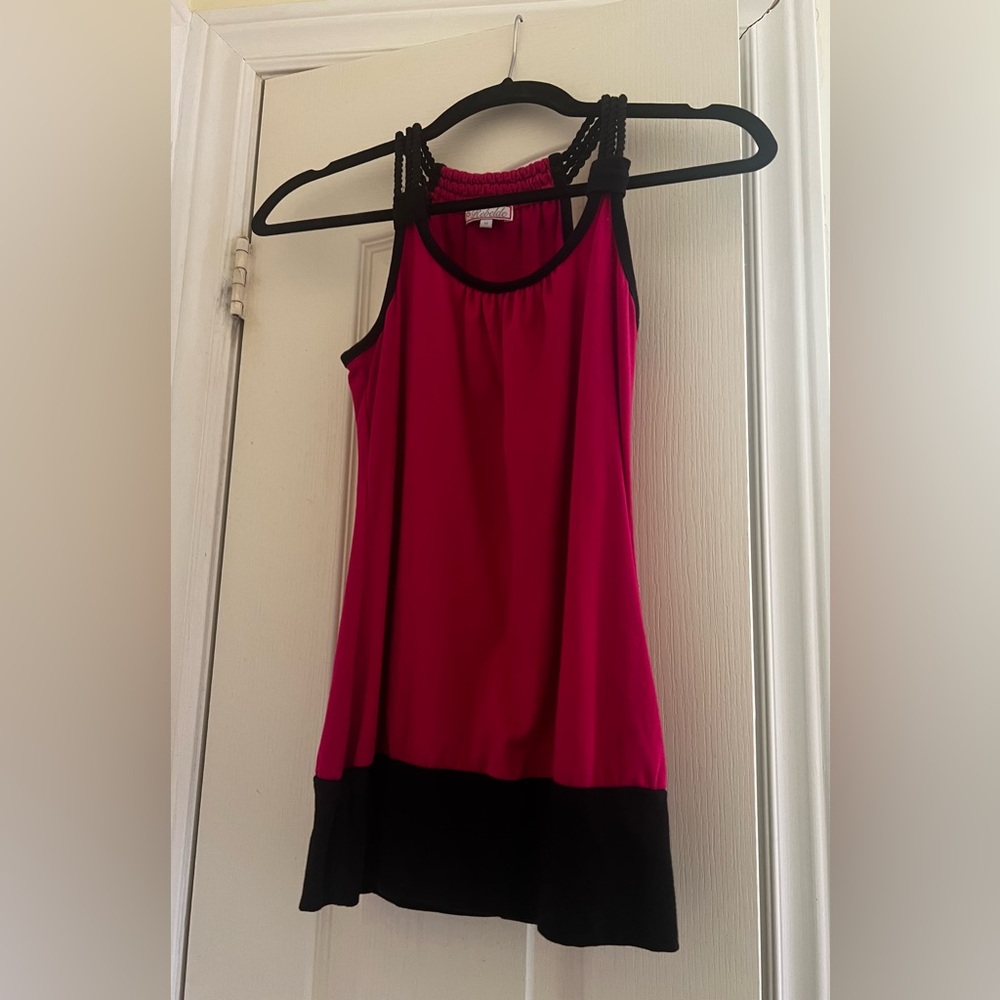 Rebelde Pink & Black Tank Top